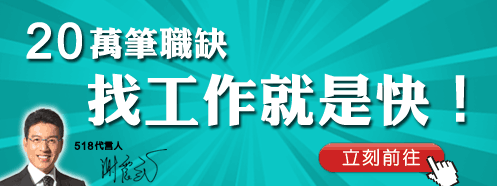 20萬職缺，找工作就是快!