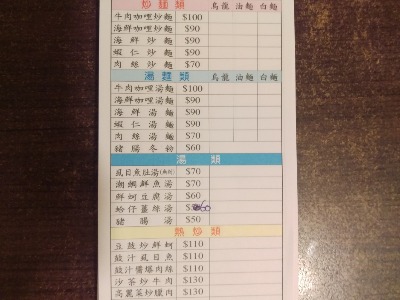 本店菜單